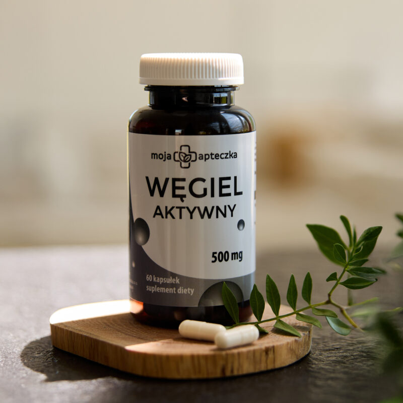 Węgiel aktywny 500 mg – 60 kapsułek | Detox i ulga na gaz